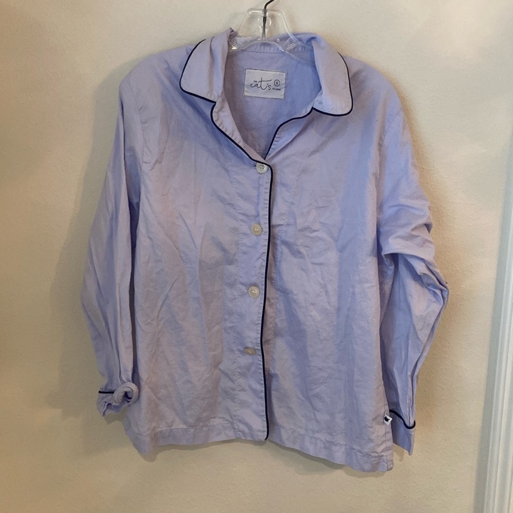 The Cat's Pajamas Women's Classic Lavender 100% Cotton Pajama Top